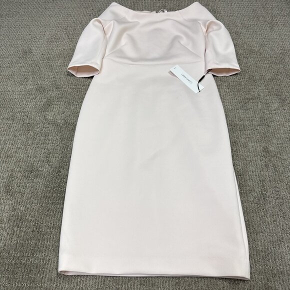 Calvin Klein Dress Pink Half Sleeve Women’s Size 4 NWT - Picture 1 of 11